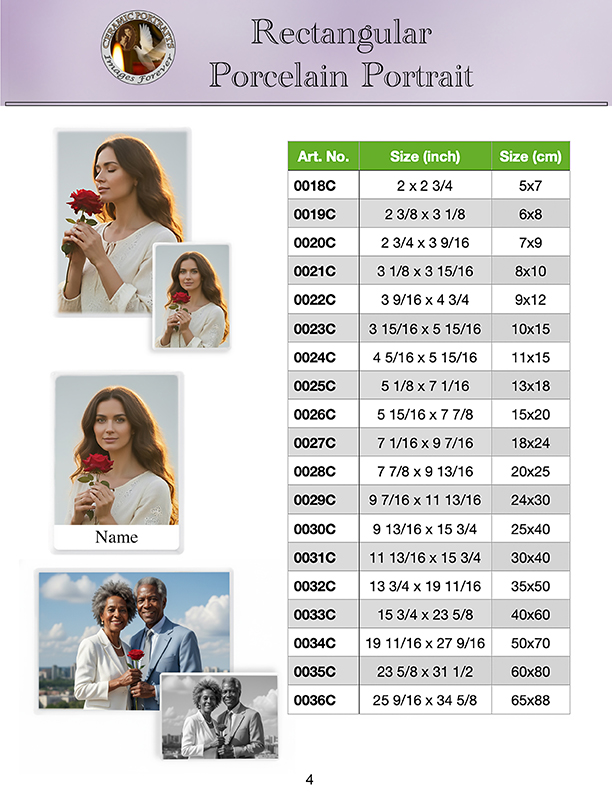 Rectangular Ceramic Portraits